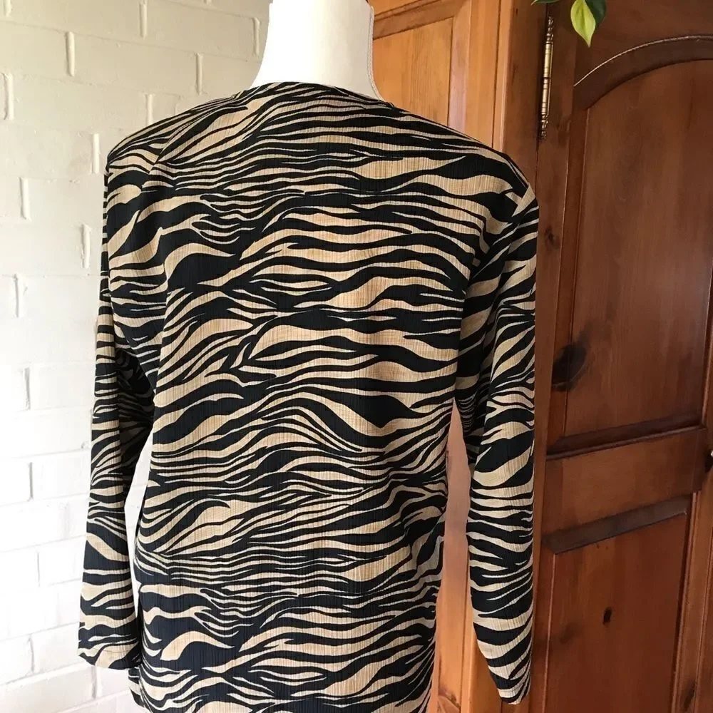 PETITE Impressions blouse zebra print size 4 - Picture 5 of 5